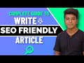 How to write seo frinedly article that ranks on google 