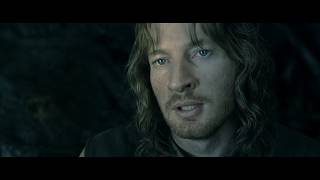 Фарамир говорит Сэму и Фродо что его брат Боромир мёртв.HD