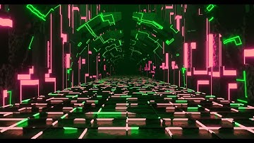 3d rendering loop of neon sci fi corridor