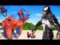 (Jurassic World Evolution🌍) SpiderMan King Kong VS Venom Dinosaurs Fight