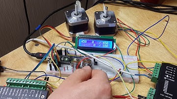 Согласованная работа двух шаговых двигателей на ардуино.