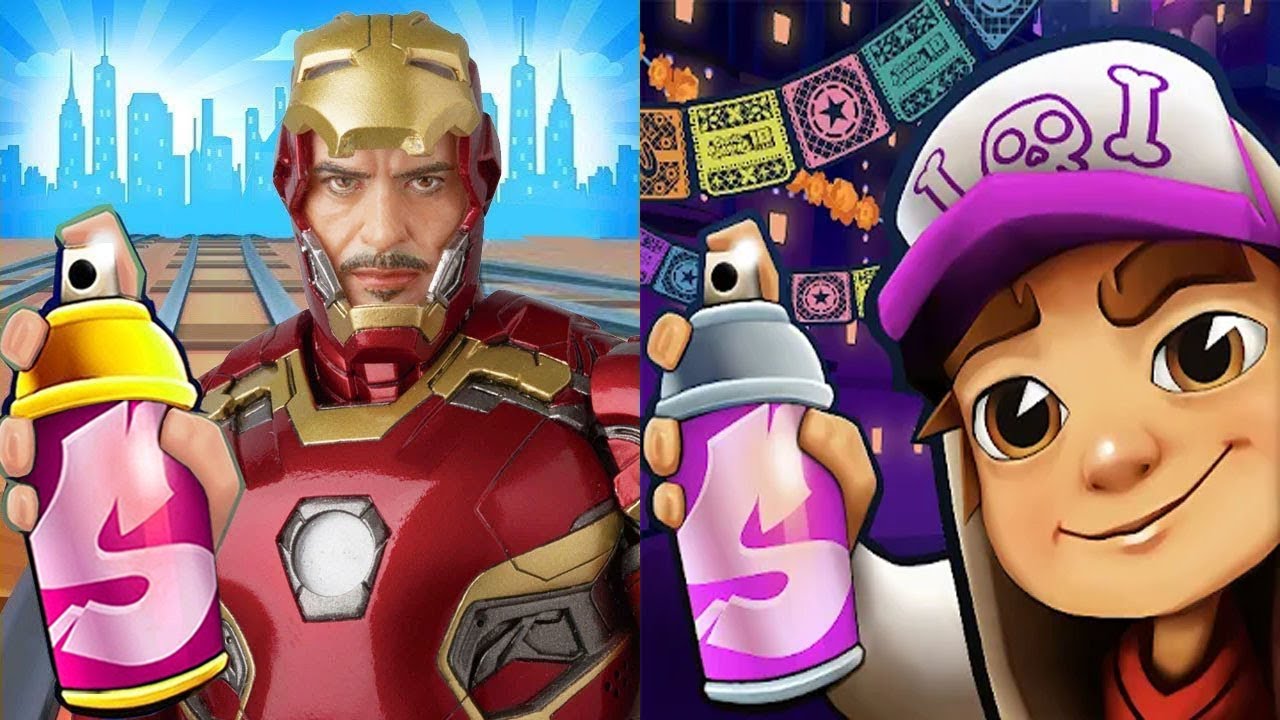 Subway Surfers Mexico 2021 Tagbot Space Outfit vs Iron Man Subway