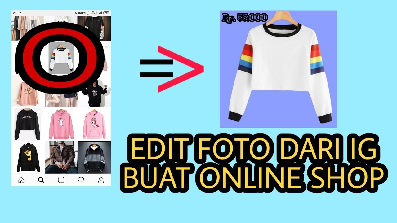 MODAL HP. CARA EDIT FOTO ONLINE SHOP DARI IG..!! - YouTube