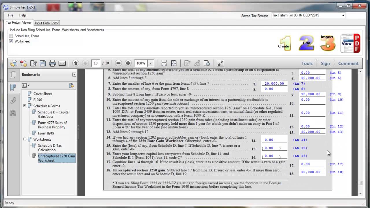 Simpletax Form 4797 Youtube