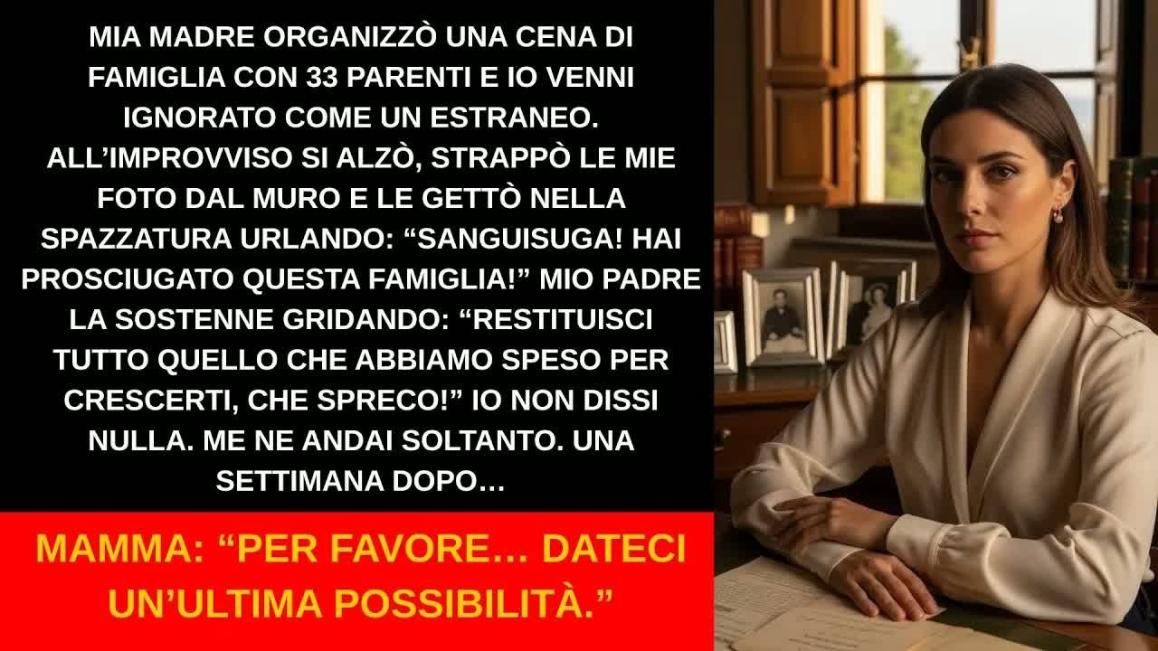 La sera del mio trentesimo compleanno, mia madre ha riunito trentatré parenti nella villa di famiglia. Hanno brindato, riso, festeggiato, ma nessuno si è girato verso di me. Nemmeno mia madre, che...