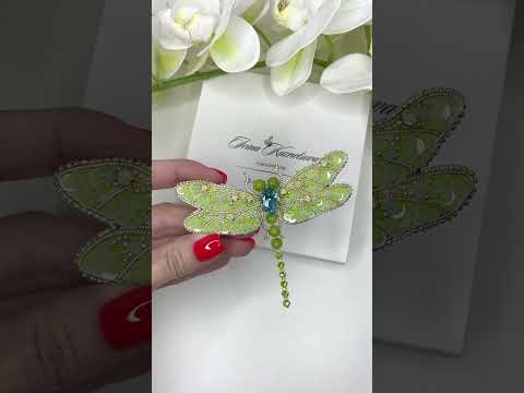 Брошь стрекоза #brooches #брошьизбисера #fashion #брошьручнойработы