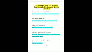 371 Basic Python and Console Interaction Unit Quiz Latest Update Graded A1064
