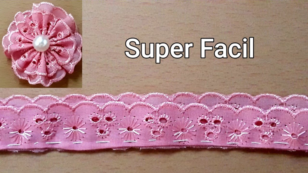 Flor de Bordado Inglês, fácil e linda