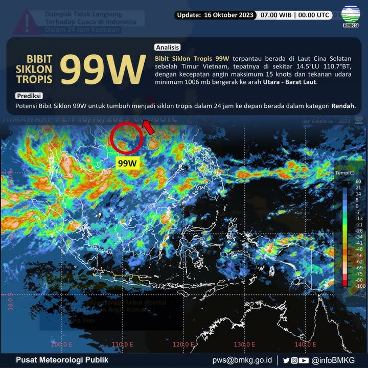 Download lagu Informasi Cuaca Khusus Bibit Siklon Tropis BMKG Tanggal 16 Oktober 2023.