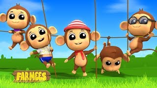 five little monkeys farmees nursery rhymes for toddlers