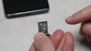 Galaxy A53 5G: SIM- und Speicherkarte - Einlegen in den Kartenhalter