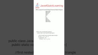Program to print K shape character pattern #java #pattern #interview #freshers #java4quicklearning