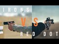 Pros  cons  iron sights vs red dot