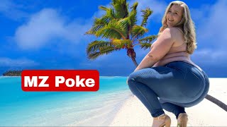 Curvy Plus size denim jeans model MZ Poke bio | bbw fashion and plus size jeans women biography