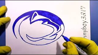 How to Draw Penn State Logo Nittany Lions Easy Step By Step Tutorial Fan Art 2026 Sports College