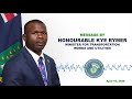 Message by Honourable Kye Rymer - April 10, 2020