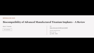 Biocompatibility of Advanced Manufactured Titanium Implants—A Review | RTCL.TV