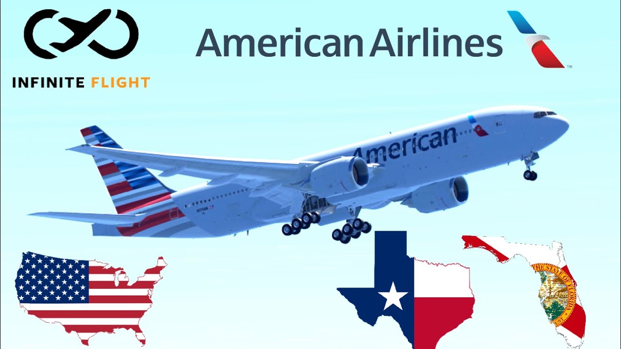 Infinite Flight GLOBAL Dallas To Miami, American Airlines B777200ER