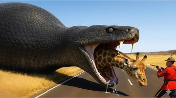 Brave Rescuers Save Frenzied Mother Giraffe From a Deadly Giant Python Attack 🐍