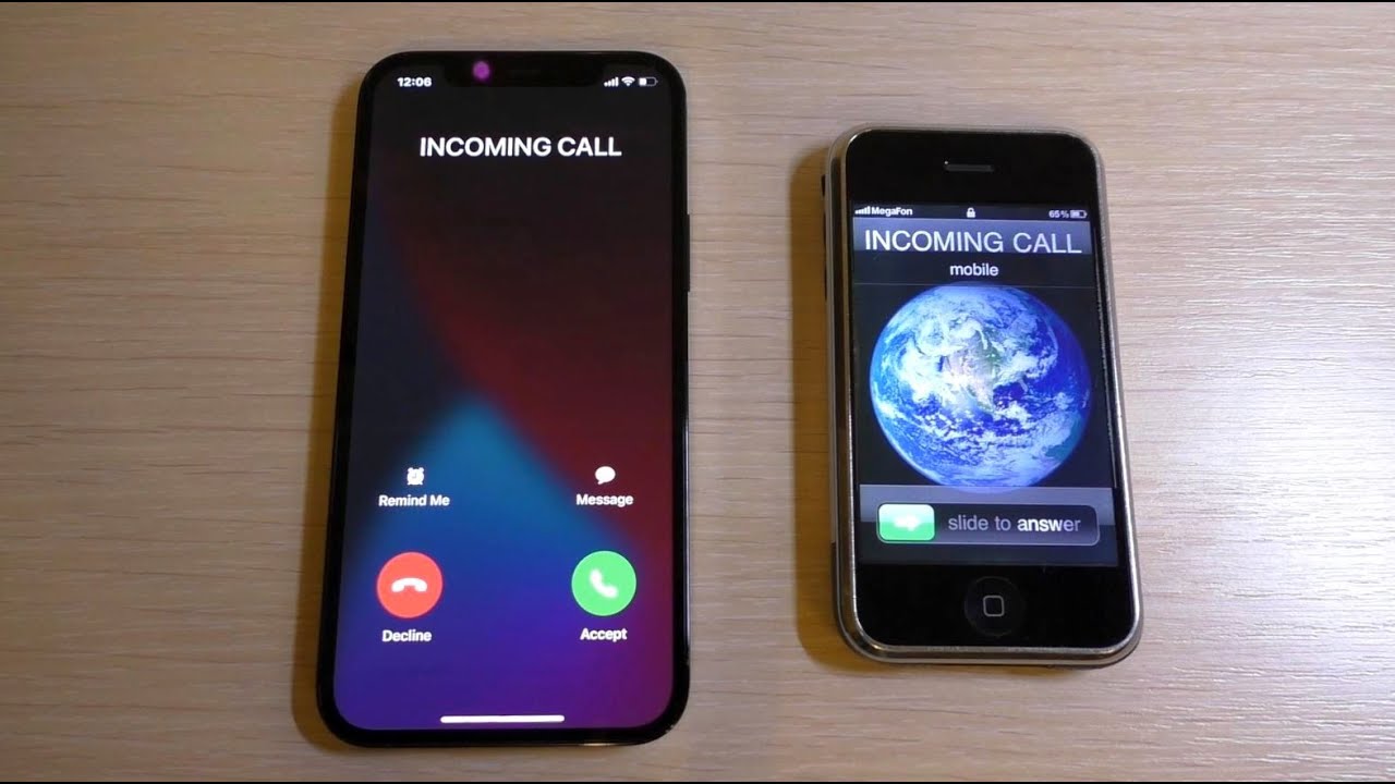 iPhone 12 Pro vs iPhone 2g Incoming Call - YouTube