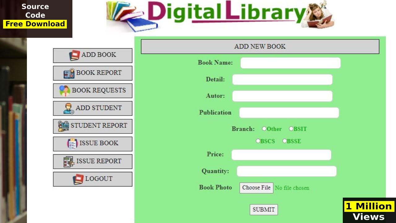 Library Management System in web using PHP MySQL HTML CSS 2022 | Web ...