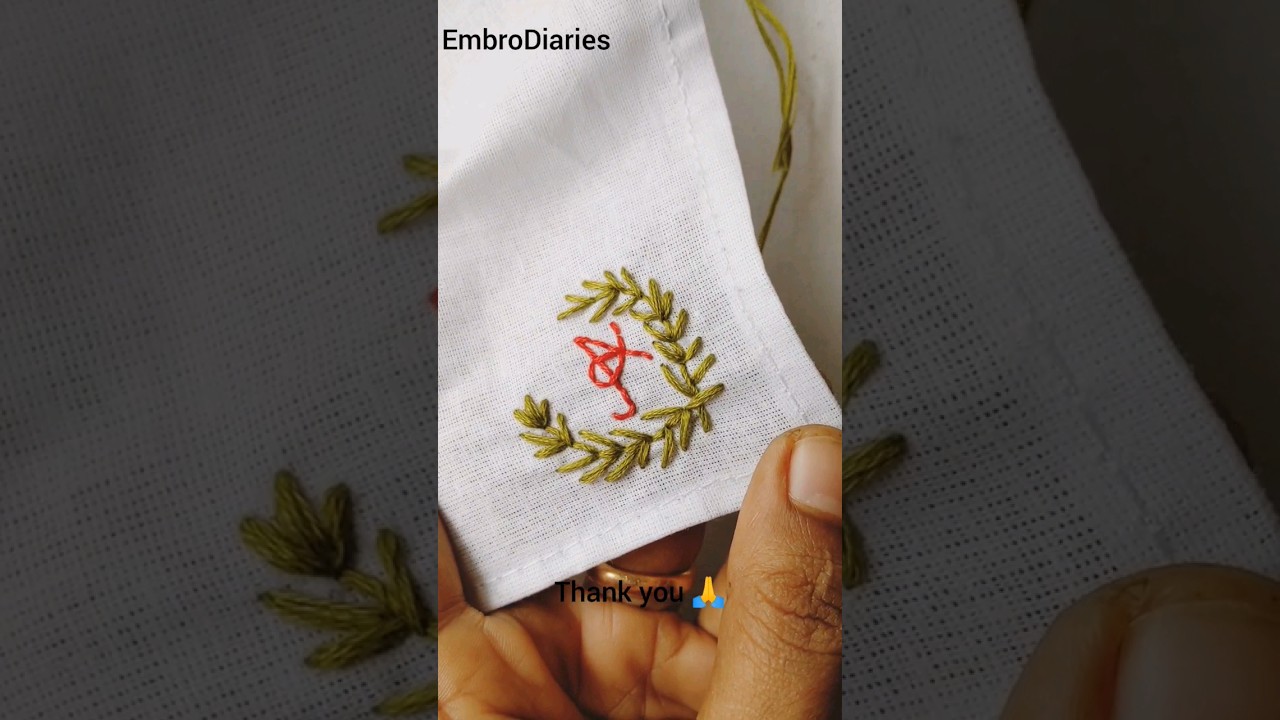 Very Easy Handkerchief Embroidery Design For Beginners