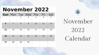 Free Printable November 2022 Calendar Holidays | Calendar Digital