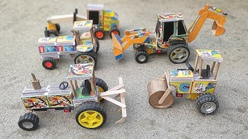 Hoe maak je thuis een luciferdoosjetractor | Zelf een minitractor maken | Minitractor wetenschapp...