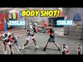 235lbs VS. 135lbs | BODY SHOT CHALLENGE
