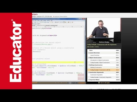 PHP with MySQL: Object Constructors