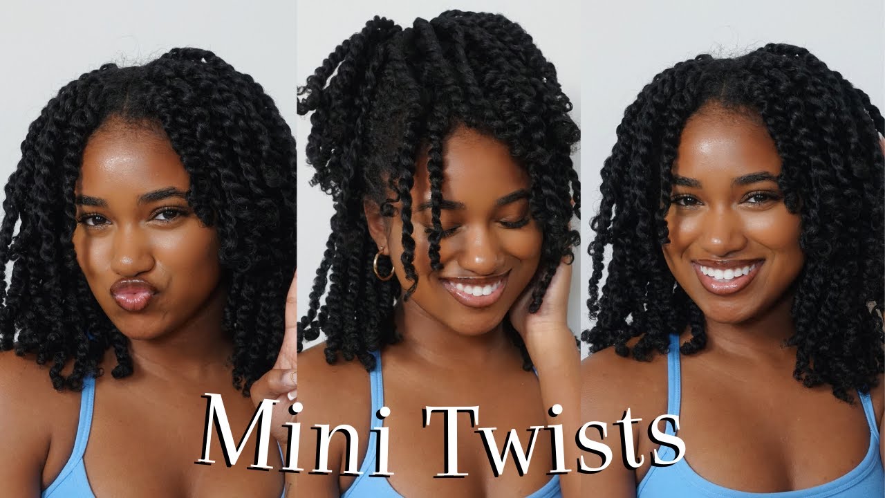 MINI TWISTS on Natural Hair | No heat!! Protective Hairstyle - YouTube