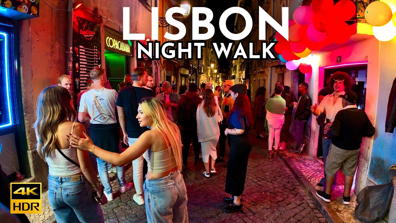 Thursday night in Lisbon PORTUGAL - Lisbon NIGHTLIFE 4K HDR
