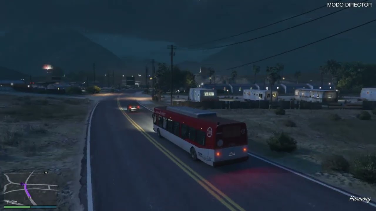 DOWNTOWN BUS LOS SANTOS CIRCULANDO A VALLE DE HARMONY