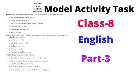 Model Activity Task // Class-8  // English Part-3