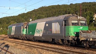 Démarrage BB 67400 en gare de Neussargues