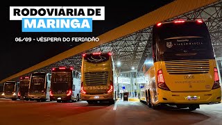 SUPER MOVIMENTAÇÃO de ônibus na Rodoviária de Maringá | Saída do Feriado 06/09 | Período Noturno.