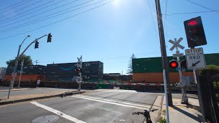 UP 7101 Z-Train Intermodal "East" North | Fruitridge Rd. Railroad Crossing & SacRT, Sacramento CA