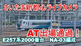 【さいたま新都心ライブカメラ】E257系2000番台　NA‐03編成　AT出場