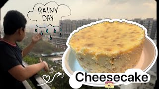 Rainy Summer Day At Home || Cheese Cake Recipe 🧀