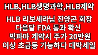 HLB,HLB생명과학,HLB제약 - 리보세라닙 빅파마 로얄티 초대박 나온다 , 빅파마 계약시 주가는 20만원 돌파도 가능하다 !!!