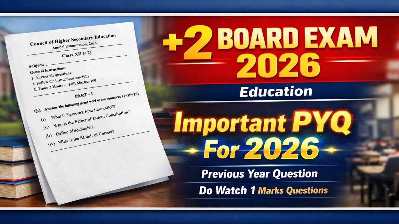 +2 Board Exam 2026 Important PYQ | 1 Mark Questions | Previous Year Questions