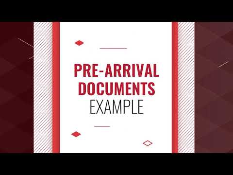 PRE ARRIVAL DOCUMENTS (SIMPLE EXAMPLE)