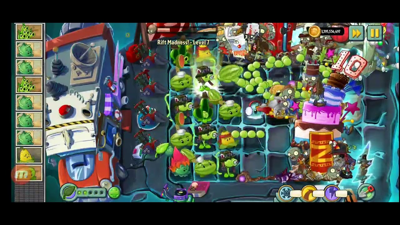 PvZ2 Reflourished - Rift Madness - Level 7 - Zombot Lawn-o-Tron Battle!!