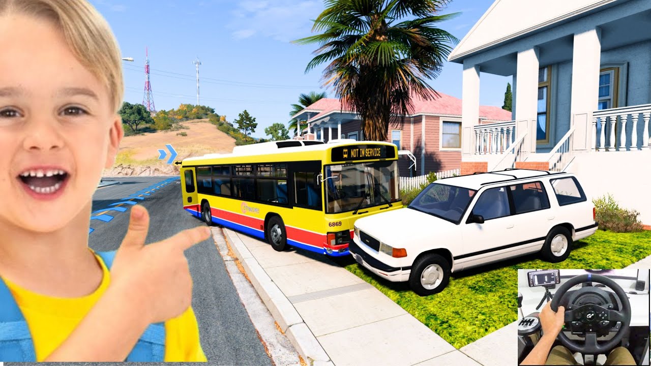 School Bus Simulator: My First Day as a Bus Driver! | Steering Wheel Gameplay | beamng drive 2026