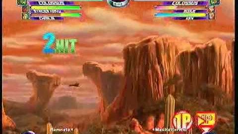 MvC2 Online (360): Brett (Cha/Strid/Col) vs Mad Hatter (Rog/Col/Ken) 2 .:2.5.10:.