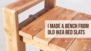 I Made a Bench from Old Ikea Bed Slats without Nails/Screws | Repurposing DIY
