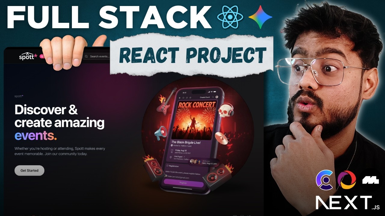 Full Stack React Project ( AI Events Organiser ) - Next JS, Tailwind, Mobbin, Shadcn UI 🔥🔥