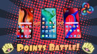 Frankie Tech Видео Mi Note 10 Pro vs Honor V30 vs Mi 9T Pro - One Minute Points Battle!