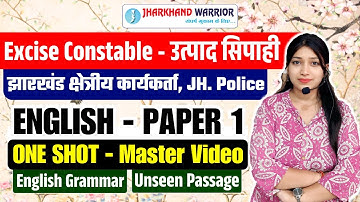 JSSC PAPER 1 - English | Master Video | English Grammar & Unseen Passage | Excise, Field Worker
