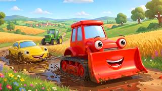Das gelbe Auto steckt im Matsch! 🚙 | Traktor und Bagger helfen | Kinderlieder Mix 🚜